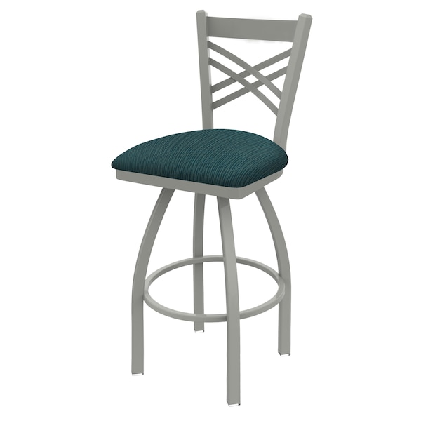 25" Swivel Counter Stool, Nickel Finish, Graph Tidal Seat